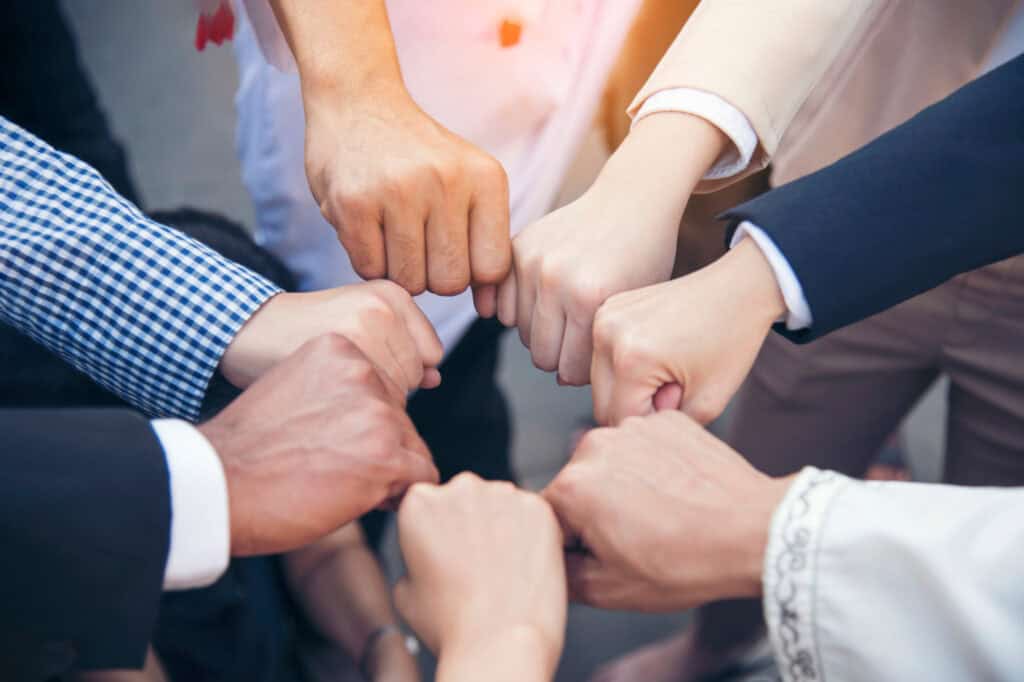 hands together